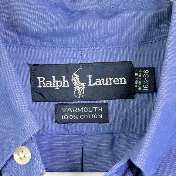 Ralph Lauren Yarmouth 100% Cotton Vintage 90's Y2K Dress Shirt Men's 16.5x36 - Picture 7 of 13